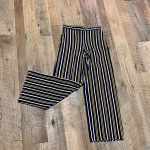 Wide leg striped pants(6) w/pockets